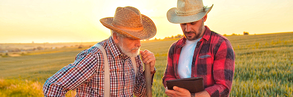 agronegócio tech em plantação