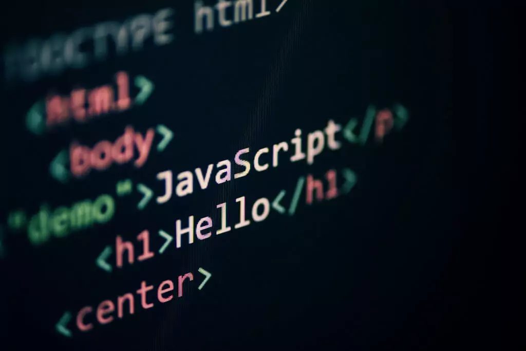 linguagem javascript em tela de computador