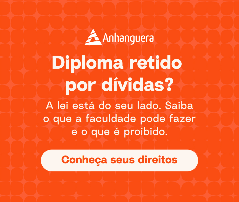 Banner Diploma Retido por Dívidas Infográfico Vaiquitar Anhanguera